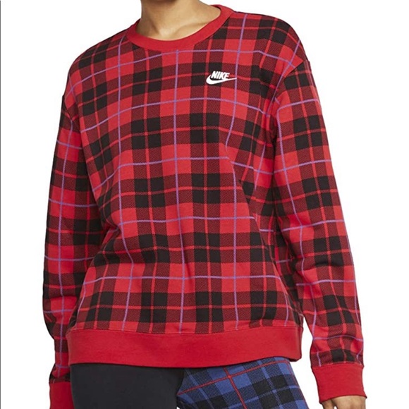plaid nike sweatshirt